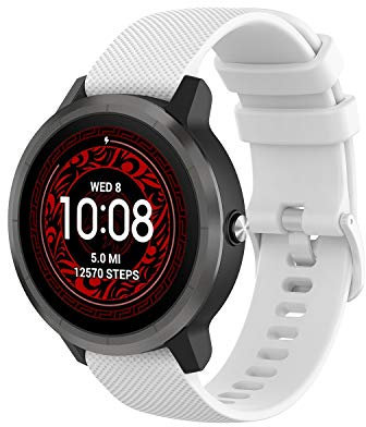 Wownadu 20mm Quick Release Cinturino Compatibile per Garmin Vivoactive 5/3, Venu, Venu 2 Plus/Sq/Sq 2 Cinturini Donna Uomo Braccialetto Garmin per Vivomove 3/Style Bianco