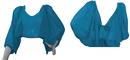 Meek Mercery Bauchtanz-Kostüm, Chiffon, Rüschenoberteil, Tribal-Tanz, Bluse, Haout, selbstbindend, C33, blaugrün, XXL