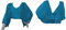 Meek Mercery Bauchtanz-Kostüm, Chiffon, Rüschenoberteil, Tribal-Tanz, Bluse, Haout, selbstbindend, C33, blaugrün, XXL