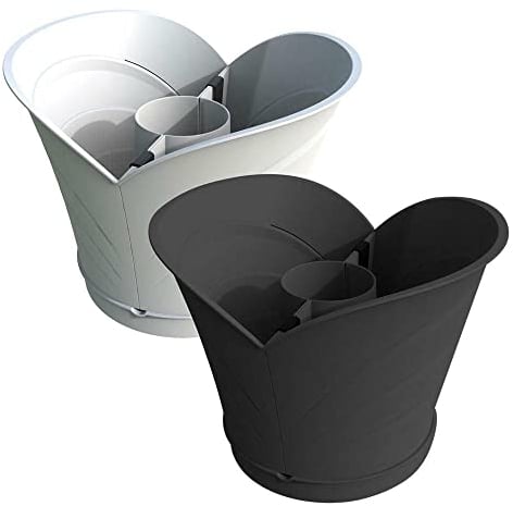 bama Blumentopf um Säule herum für Pfosten Fallrohr Regenrohr Pflanztopf 2 Set (Weiß)