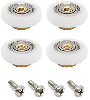 URPIZY Rodillos para Puertas de Ducha - 20mm Rodillos para mamparas de Ducha, , Juego de 4 Ruedas para Puerta de Ducha con Tornillo, Piezas de Repuesto para Puertas de Ducha corredizas