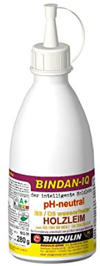 Holzleim Kunstharzleim für Lebendsmittel BINDAN-IQ pH-neutral 280 g Flasche der intelligente Holzleim inkl. Leimpsachtel und Pinsel von E-Com24(Bindan IQ 280 gr.)