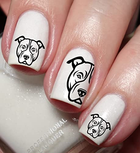Pitbull Dog Nail Art Decal Sticker