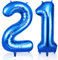 OFFCUP Luftballon Zahlen 21, Riesige Folienballon in 40 - 101cm, Geburtstag Deko Jubiläum, Geburtstagsdeko Ballons für Mädchen Jungen Geburtstagsdeko/Jubiläums Deko/Silvester Deko