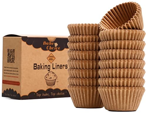 400 Stück Muffinförmchen Papier Mini,Pergament & lebensmittelecht & Antihaftbeschichtet & Fettdicht, Natürlich Muffins Papierförmchen (Bodendurchmesser 3,5 cm)