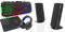 THE G-LAB Combo Argon E - 4-in-1-Gaming-Paket - Beleuchtete QWERTZ-Gamertastatur, 3200-DPI-Gamermäuse - Schwartz & Hama Multimedia Lautsprecher E 80 schwarz