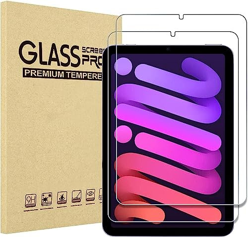 KKTECH Pack of 2 Tempered Glass Screen Protector for iPad Mini 6 8.3 Inch 2021,iPad Mini 6th Generation iPad Mini 2021 [Ultra Clear] [Anti Scratch] [9H Hardness]