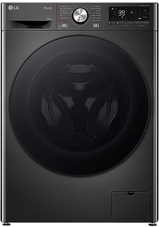 LG W4WR7096YB, Klasse D, Frontlader-Waschtrockner 9 - 6 kg, 62 x 60 x 85 cm, Wi-Fi, AI Direct Drive, Tiefenreinigung mit Dampf, TurboWash 360, Große Kapazität, Außentür aus gehärtetem Glas, Weiß