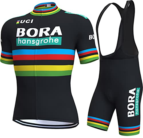 assocauicy Rennrad Trikot Herren Set,Atmungsaktiv Und Schnelltrocknend Herren-Radtrikot Radhosen Für Männer Mit 3D-Gel-Pads