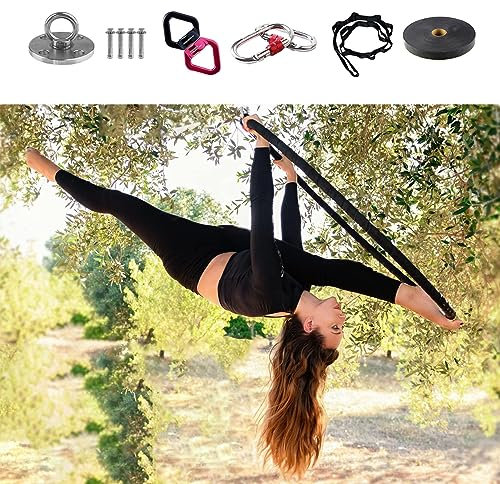 Aerial Hoop 80/85/90/95/100 Cm Luftreifen mit Deckenhalterungen, Yoga-Schaukel-Lyra-Hoop-Set für Kinder, Erwachsene, Tänzer, Yogis, Professioneller Antennenring aus Stahl ( Color : Black , Size : Diam