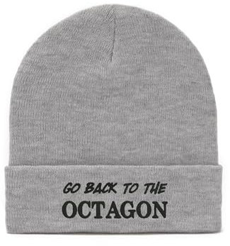 Lauthings Go Back to The Octagon MMA Combat Sport Embroidered Art Unisex Winter Hat Beanie, grau, One size
