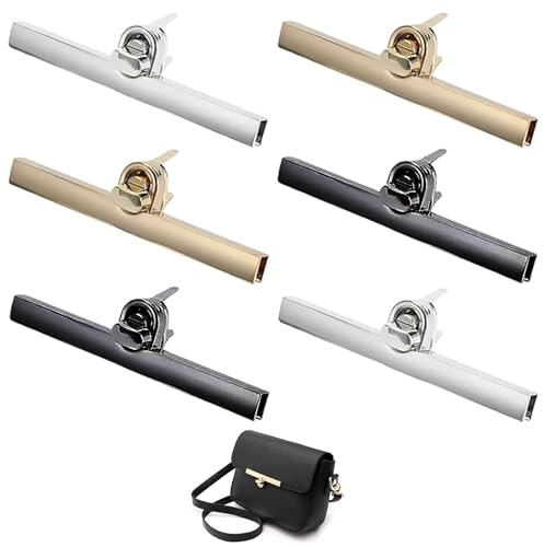 nuluxi Taschenverschluss 6 Stück Drehverschluss Geldbörse Sperre Metall Twist Turn Lock Tasche Verschlüsse Drehverschluss Taschen Taschenzubehör Steckschloss Handtasche Geldbeutel DIY Handwerk