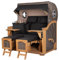 bene living Strandkorb Ammersee Grande XL Teak Bullauge - PE grau - Modell 548-2,5-Sitzer inkl. Liftersystem