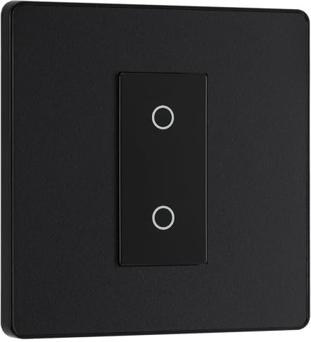 BG Electrical PCDMBTDM1B Matt Black Evolve 1 Gang 200W Trailing Edge Master Touch Dimmer - Black Insert