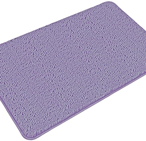PureSwan Badezimmerläuferteppich, extra lang, groß, saugfähig und waschbar, dicker Chenille-Badteppich, rutschfester Läufer für Badezimmer, Waschbecken – Lavendel, 76,2 x 127 cm