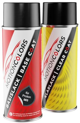 MOTIONCOLORS Midnight Blue Mica 083 für Proton Autolack Sprühdosen Set Basislack Klarlack Spraydose 400ml