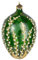Großes, mundgeblasenes Osterei-Ornament aus Glas, Maiglöckchen, Grün
