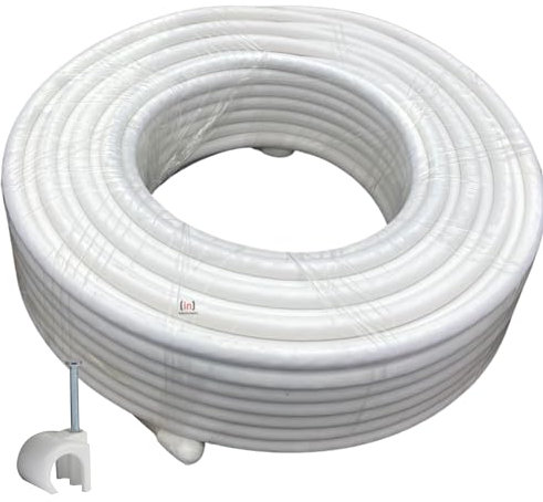 Inbrackets CT100 Satellite Digital TV Aerial Coax Cable Coaxial type 100 CAI Approved UK White (25 metres)