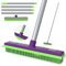 Rubber Broom Pet Hair Remover, Silicone Squeegee Brooms for Floor, Tile, Windows, Carpet Cleaning, 4-Section Pole up to 58 inches