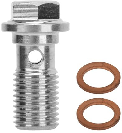 Boulons Banjo, M11 x 1,25, Filetage 23 mm, Ligne de Frein Turbo, Boulon Banjo avec 2 Rondelles en Cuivre, Adaptateur de Raccord en Acier Inoxydable pour Système de Mazout