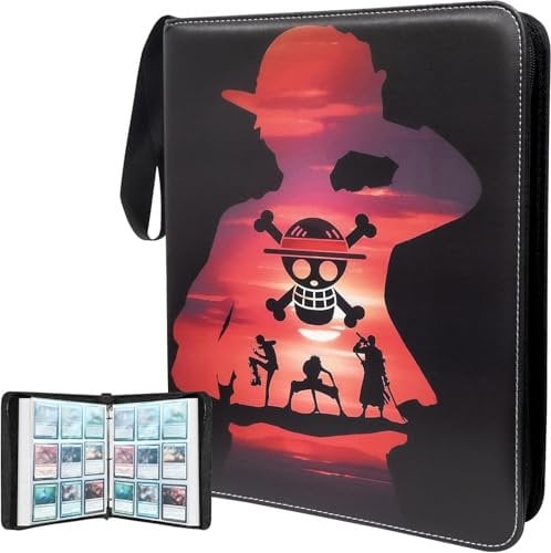 Sammelkartenbinder für einteilige Karten, 9 Taschen mit 60 Hüllen, bis zu 1080 Karten, einteiliger TCG-Kartenbinder, wasserdichtes Kartenaufbewahrungsbuch mit Hüllen, einteilig für Karten-Vitrine