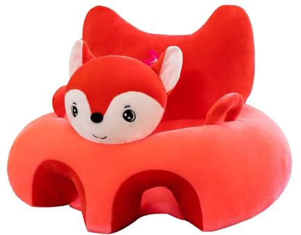 Baby Bodensitzbezug, Niedlich Plüsch Baby Sitzung Stuhlbezug für Sitzen Lernen Kleinkinder Sitzen Lernen Bezug für Stuhlliege für Säuglinge und Kleinkinder (Fuchs)
