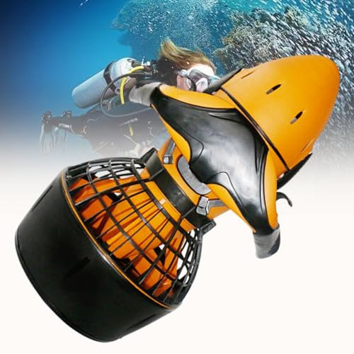 LSHFYV Booster de plongée sous-Marin pour Scooter de mer, Booster de Natation pour Scooter sous-Marin avec Batterie 24V 6Ah, hélice sous-Marine électrique étanche à 2 Vitesses,Orange-500W