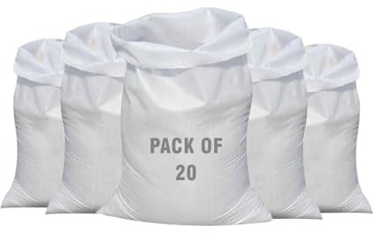 TGL PACKAGING 20pcs of 50x75cm Heavy Duty Woven Rubble Sacks | Extra Strong Polypropylene Builders Bags | Garden Waste Bags | Reusable Sacks for Construction, Yard Waste, Rubbish Removal