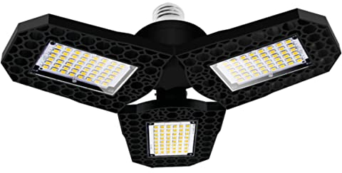 ORFOFE 60w Deformierbare Led Deckenlampe Für Garage Und Werkstatt Energieeffizient Verstellbar Hohe Helligkeit Für Lager Keller Und Auto Werkstätten