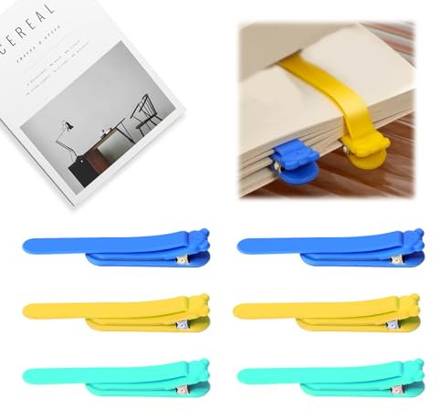6 Stück Automatische Lesezeichen, Silikon Automatic Bookmark, Lesezeichen Kinder, Bookmark für Männer und Frauen, Lesezubehör, Intelligente Lesezeichen