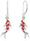 YueYuan Tier Ohrringe 925 Sterling Silber Rot Fisch Schmuck Geschenk für Damen