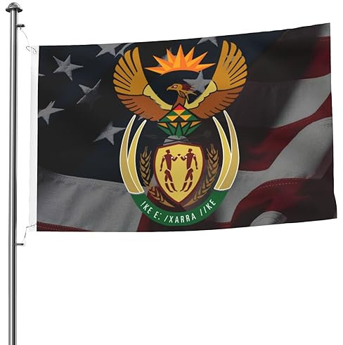 Drapeaux De Bienvenue Armoiries De L'Afrique Du Sud Bannière Très Résistant Drapeaux De Jardin Uv Fade Résistant Drapeau Décoratif Pour Intérieur Fête La Maison 150X90Cm