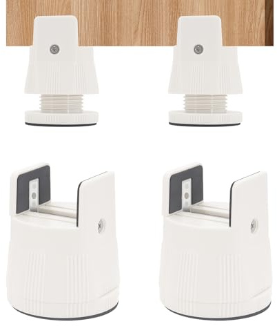Verstellbare Betterhöhung Möbelerhöhung 6-8cm mit Schraubklemme, 4 Stück Schwerlast Stuhlerhöhungen Furniture Riser, Geeignet für Sofas, Couchtische, Möbelfußpads, Stützfüße und Erhöhte Füße (Weiß)