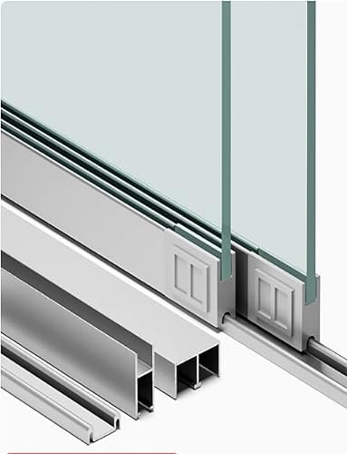 Générique Vitrine de 5 mm en Forme de Montagne, Double Rail Coulissant, Porte coulissante en Verre, Rail en Trois Parties, vitrine, Rail Coulissant, Porte coulissante(60cm)