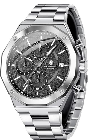 BENYAR BY Herrenuhr Uhren Herren Wasserdicht Herrenuhren Chronograph männer Armbanduhr für Herren Gold/Silber/Blau/Schwarz Eleganz Lederarmband/Edelstahl Quarz Geburtstags/Weihnachts