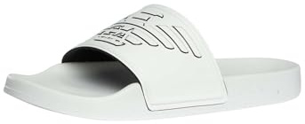 Emporio Armani Herren Slider Mit Geprägtem Adler, White/Black