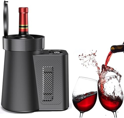 Desktop Wine Freezer, Electric Wine Chiller, Temperature Range: 2-20°C, Maximum Volume: 750ml, LED Lights Increase The Atmosphere, for Family, Friends Gatherings, Outdoor Camping