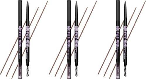 Maybelline Brow Ultra Slim High Precision Retractable Eyebrow Pencil, 02 Soft Brown, 1 Count (Pack of 3)