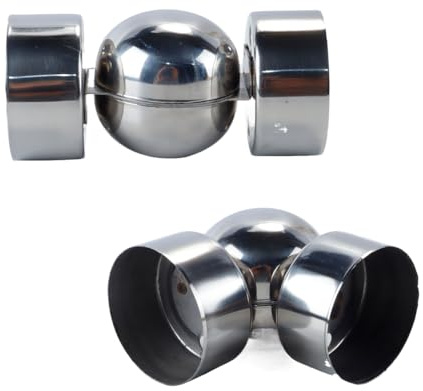Hoite 2pcs 45mm Stainless Steel Handrail Pipe Connectors – Ultra-Thin 0.4mm Universal Corner Joint