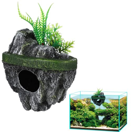 Aquarium Kies Schwarz Schwimmende Insel Aquarium Deko Stein: Kunstharz 6.30x4.72x3.15 Zoll Luftstein Schwebende Deko Fürs Tischdeko für Haushalt Küche und Bad Wohnzimmer