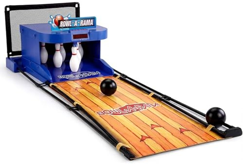 Elektronisches Bowling-System für Innen - Faltbarer Heim-Arcade-Automat mit Automatischem Pin-Reset, LED-Anzeige & Sound - Mobiles Tisch-Sportspiel für Familie & Partykeller(2m/6ft)
