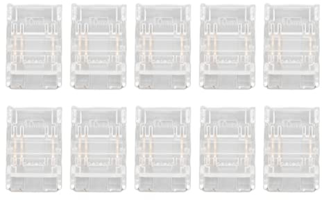 ZLXCAOB 10 pièces connecteurs de bande LED COB 3 broches 10 mm bande à bande connexion rapide connecteurs LED sans soudure sans soudure pour bandes lumineuses