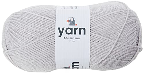Korbond 100 g Silber/Hellgrau Doppeltes Acrylgarn (erhältlich in 27 Farben) -Leichtes, hypoallergenes und strapazierfähiges Garn