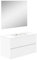 Baikal Mueble de Baño Dos cajones, suspendido a la Pared con Lavabo. Melamina 16. Mueble montado. Mueble de 90cm Blanco con Espejo Luna Lisa
