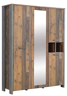expendio Kleiderschrank Cedric 53 Vintage braun 157x205x53 cm Schlafzimmerschrank Drehtürenschrank Schrank Jugendzimmer Schlafzimmer
