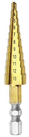 Mengshen Stufen Bohrer 3-13mm, HSS Titanbeschichteter Stufenbohrer Cutter Sechskantschaft Elektrowerkzeuge HSS Professionelle Pagode Stufenbohrer Set Multifunktions-Lochreibahle Bohren
