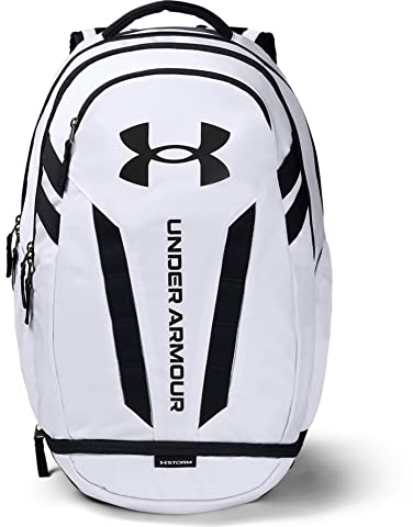 Under Armour Unisex UA Hustle 5.0 Rucksack - White/Black - One Size