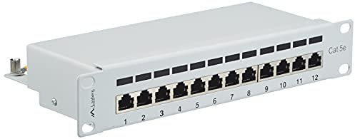 LANBERG Patch Panel 25,4 cm (10 Zoll), 12 Port, 1U, Cat.5E, Grau