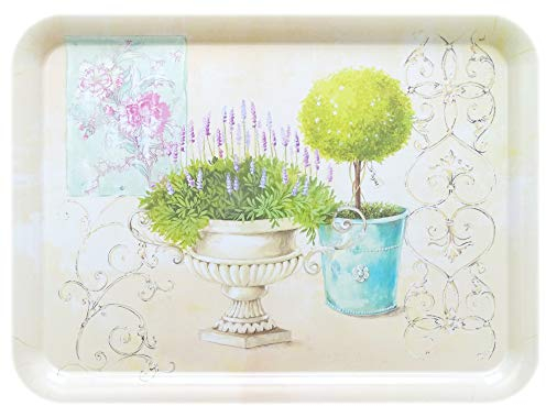 Lashuma Plateau rectangulaire mélaminé Plateau de Service de haute qualité Motif imprimé, Plastique, Jardin., 50 x 37 cm
