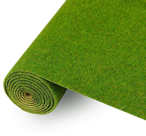 Evemodel 100 * 41 cm Grasmatte- Landschaftsbau Farblich Sortiert Wiesen Matte, Modelleisenbahnrasen Rasenmatte Grasmatte Gras Minigarten Bonsai Dekor (Gras Grün)